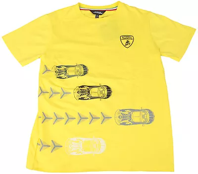 AUTOMOBILI LAMBORGHINI Kids Boys T-Shirt Yellow Size 140/168 9-10 Years • £40.45