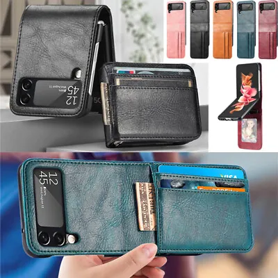 $11.99 • Buy Wallet Card Leather Case For Samsung Galaxy Z Flip 4 3 2 Shockproof Phone Cover