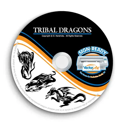 Tribal Dragons Clipart -vector Clip Art-vinyl Cutter Plotter Images Graphics Cd  • $19.95