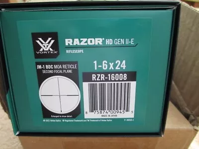 Vortex Razor HD GEN II-E 1-6X24 • $1099