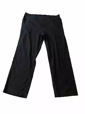 J. Jill Women's Pants Size 18 Linen Blend Stretch Black Elastic Waist (b53) • $14
