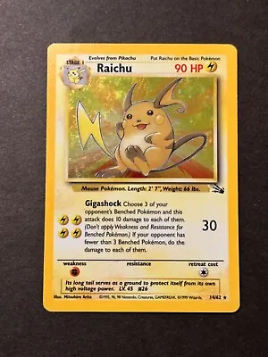 Pokemon TCG Fossil Set Holo Raichu • $14.95