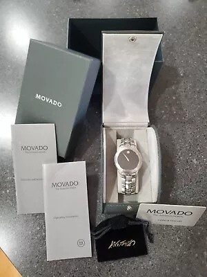 Movado Sapphire Museum Watch Mens Stainless New Battery  • $100