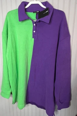 $19.99 • Buy NEW Fashion Nova Womens SWEATSHIRT L (XXL) Oversized Purple Lime Tunic