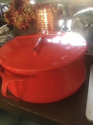 Dansk Kobenstyle IHQ France RED Enamelware 4 Qt. Dutch Oven Pan W/Trivet Lid • $36.88