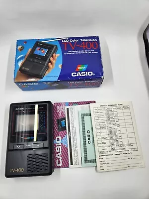 Vintage Casio TV-400 LCD Color Portable Television W Original Box Manual • $14.99