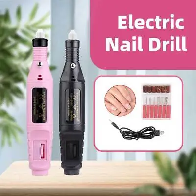 Electric Nail Drill Machine Kit Sanding File Bits Acrylic Pedicure Manicure Tool • $12.99