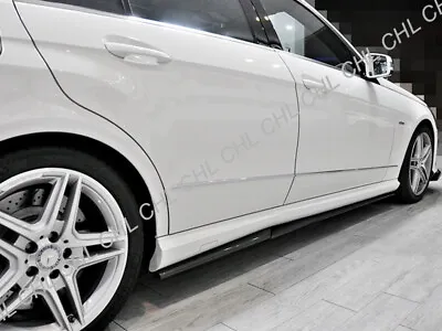 RZ Style Carbon Fiber Side Skirt Lip (4 Pcs) For 10-13 M-BENZ W212 AMG E-Class • $499.95