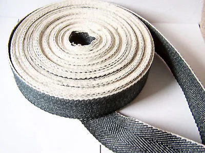 £8.25 • Buy 6 Metres Of  2  Wide, Black & White, Traditional Upholstery Webbing.