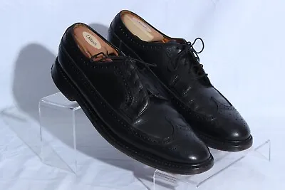 Vintage FLORSHEIM Imperial 5 Nail V Cleat Black Longwing 96624 - Size 11 D • $90