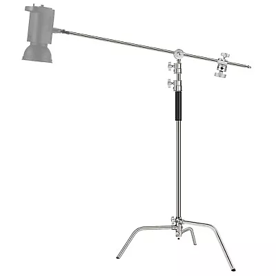 NEEWER 10.5ft/320cm Heavy Duty Light Stand Stainless Steel C Stand With Boom Arm • $120.64