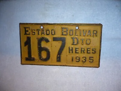 1935 Estado  Bolivar Dto Heres  VENEZUELA  ? License Plate  Expired • $850