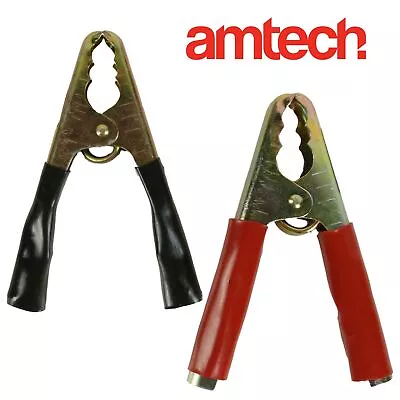 AMTECH LARGE CROCODILE CLIPS Colour Coded Insulated Vehicle Recovery Lead Clamps • £7.03