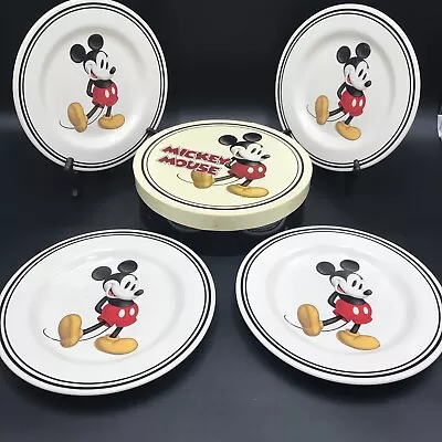 Set Of 4 Rare 9  Disney Mickey Mouse Salad Plates (Brand New Never Used! IN BOX • $69.99