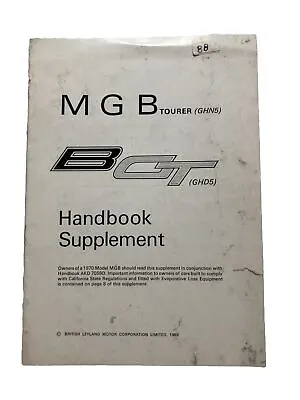 MG MGB GT Tourer 1961-1970 OEM Owner's Manual Hand-Book Service Wiring Diagrams • $39.99
