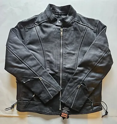 Rocky Mountain Hides Buffalo Leather Coat Motorcycle Black Jacket Mens Medium • $49.99