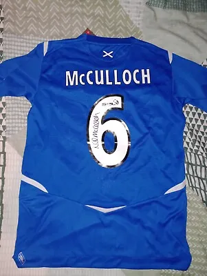 £100 • Buy Lee McCulloch Hand Signed 2008/09 Rangers Home Shirt Scotland