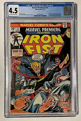 Marvel Premiere 15 (1974) CGC 4.5 Origin And 1st Appearance Of Iron Fist • $147.79
