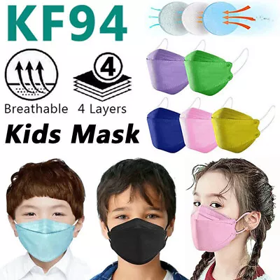 $27.68 • Buy 3D Kids KF94 Disposable Face Masks Respirator Protective Cover Children 4 Layers