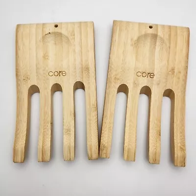 Core Natural Bamboo Kitchen Helper Salad Hands Fingers Toss Mix Serve • $8