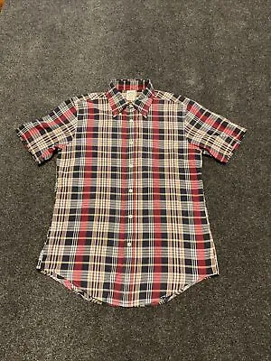 Brooks Brothers Regent Madras Shirt M Red Blue Plaid Short Sleeve Preppy • $14.99