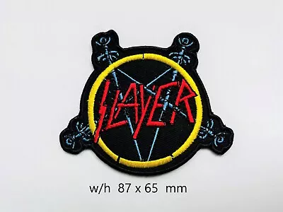 Slayer Metal Band Embroidered Patch Sew Iron On Patches Transfer Clothes Shirts • £2.99