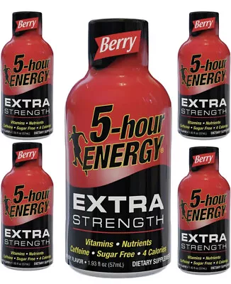 5 Hour Energy Drink Extra Strength - Berry Flavor - 1.93 Oz 4-Pack Exp 10/24 • $13.99