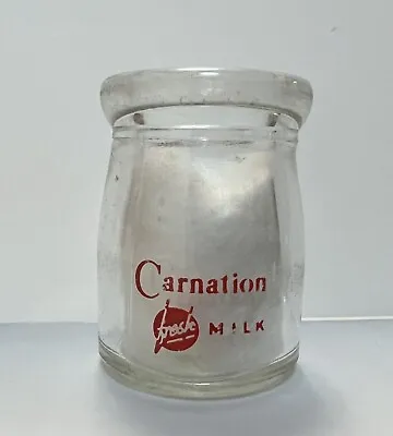 Vintage Carnation Fresh Milk Dairy Restaurant CREAMER - Clear Glass • $15