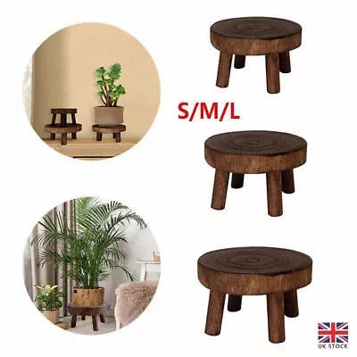 £9.62 • Buy Wooden Plant Stand Flower Pot Base Holder Stool Succulent Flower Display Shelf