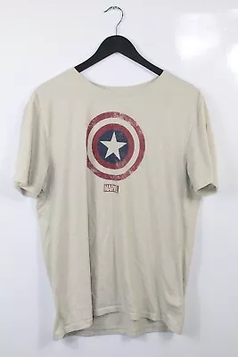 Mens Avengers Captain America Logo T-Shirt Marvel Crew Neck Size L • $14.95