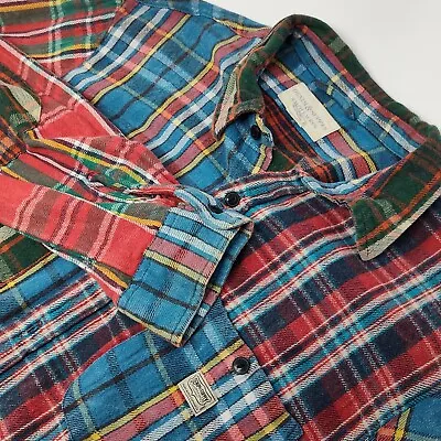 Denim & Supply Ralph Lauren Patchwork Flannel Shirt Mens XL Multi Color Rare • $63.17