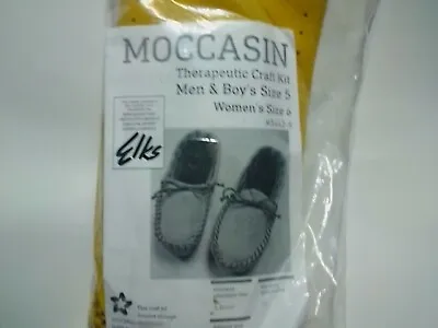 Moccasin Therapeutic Craft Kit Men & Boys Sz 5 ELKS Tan Brown Leather DIY  • $10