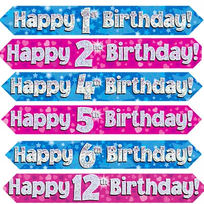 BIRTHDAY BANNER BIRTHDAY PARTY DECORATION SASH 9th 16th 21st 50th 65th • £2.99