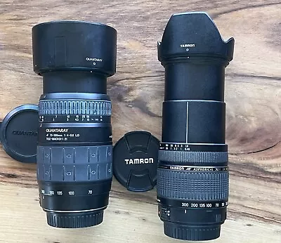 Quantaray 70-300mm 1:4-5.8 LD & Tamron Aspherical 1:3.5-6.3 Macros CanonAs Is • $42