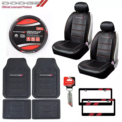 10pc Dodge Car Truck Suv All Weather Floor Mats Seat Covers Steering Wheel Cover • $134.37