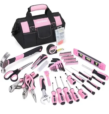 FASTPRO Pink Tool Set 220-Piece Lady's Home Repairing Tool Kit With 12-Inch Bag • $89.10