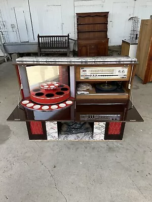 Vtg Mid Century  Lion Prinz Console Stereo Record Player Fireplace Bar Working • $899