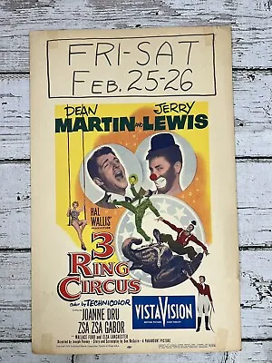 Vintage 1950's Dean Martin And Jerry Lewis Hal Wallis 3 Ring Circus Poster Sign • $30.35