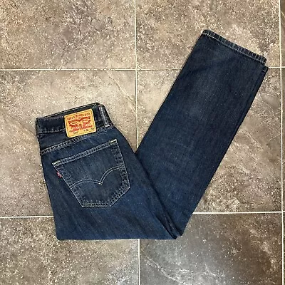 Levi's 505 Jeans Mens Size 31x30 Regular Fit Straight Leg Blue Dark Wash Denim • $22.92