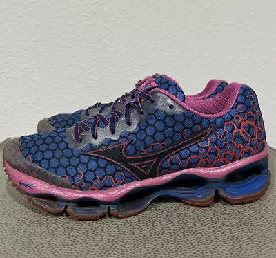 Mizuno Womens Wave Prophecy 3 Blue Pink Athletic Running Shoes Sneakers Size 8 • $59.99