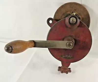 VTG CRAFTSMAN Hand Crank Grinder Sharpener Tool Bench Tabletop Clamp 1930's Logo • £48.18