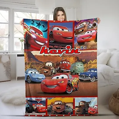 Personalized Cars Movies Blanket Lightning Mcqueen  Disney Pixar Cars Characte • $44.98