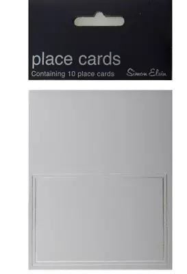 £3.25 • Buy 10 Table Place Cards White/Silver Wedding Christmas Birthday