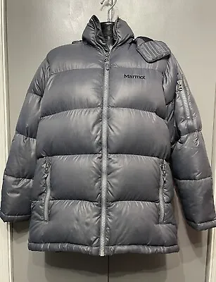 Marmot Gray Jacket Women's 700 Fill Puffer Duck Down Parka Coat Size L • $59.99