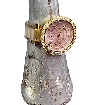 $59.99 • Buy Michael Kors Parker Analog Watch Wristwatch Rose Gold Rhinestone MK6326