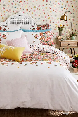 Cath Kidston Painted Bloom Brushed Cotton Reversible Single Size Duvet Set Bnib • £29