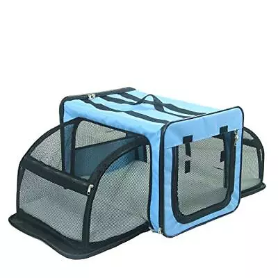 Capacious Dual-Sided Travel Expandable Wired Dog Crate - Collapsible And Ligh... • $46.12
