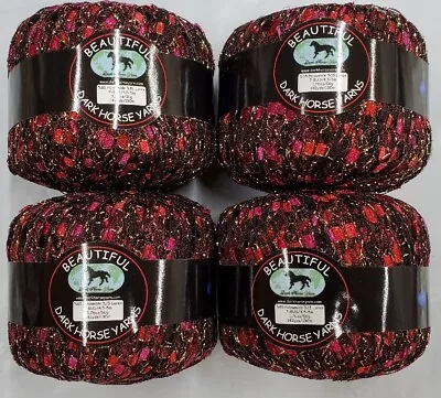 Lot Of 4 Dark Horse Yarns BEAUTIFUL #A105 Metallic Ladder Ribbon Yarn • $11.97