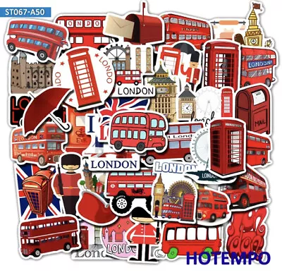 25 X London Bus Red Telephone Box Big Ben London Stickers • £3.99