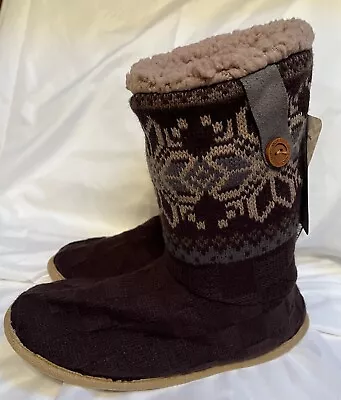 Muk Luks Brand New Slippers For Women's .Size M 7-8.Warm And Cozy Lined.Brown. • $13.49